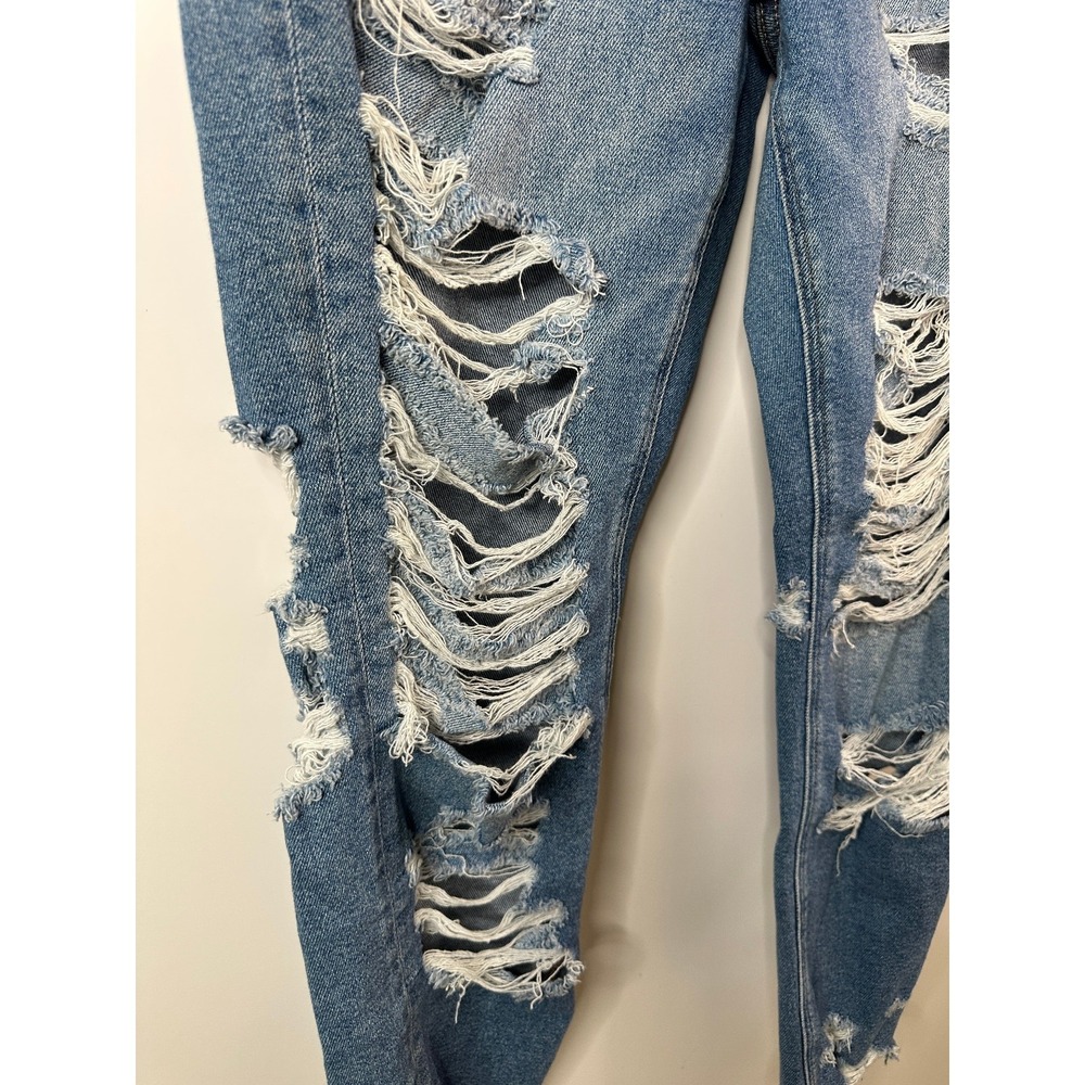 American Eagle Distressed Mom Jeans Size 6 Destroyed Ripped Grunge High Rise - Picture 5 of 13